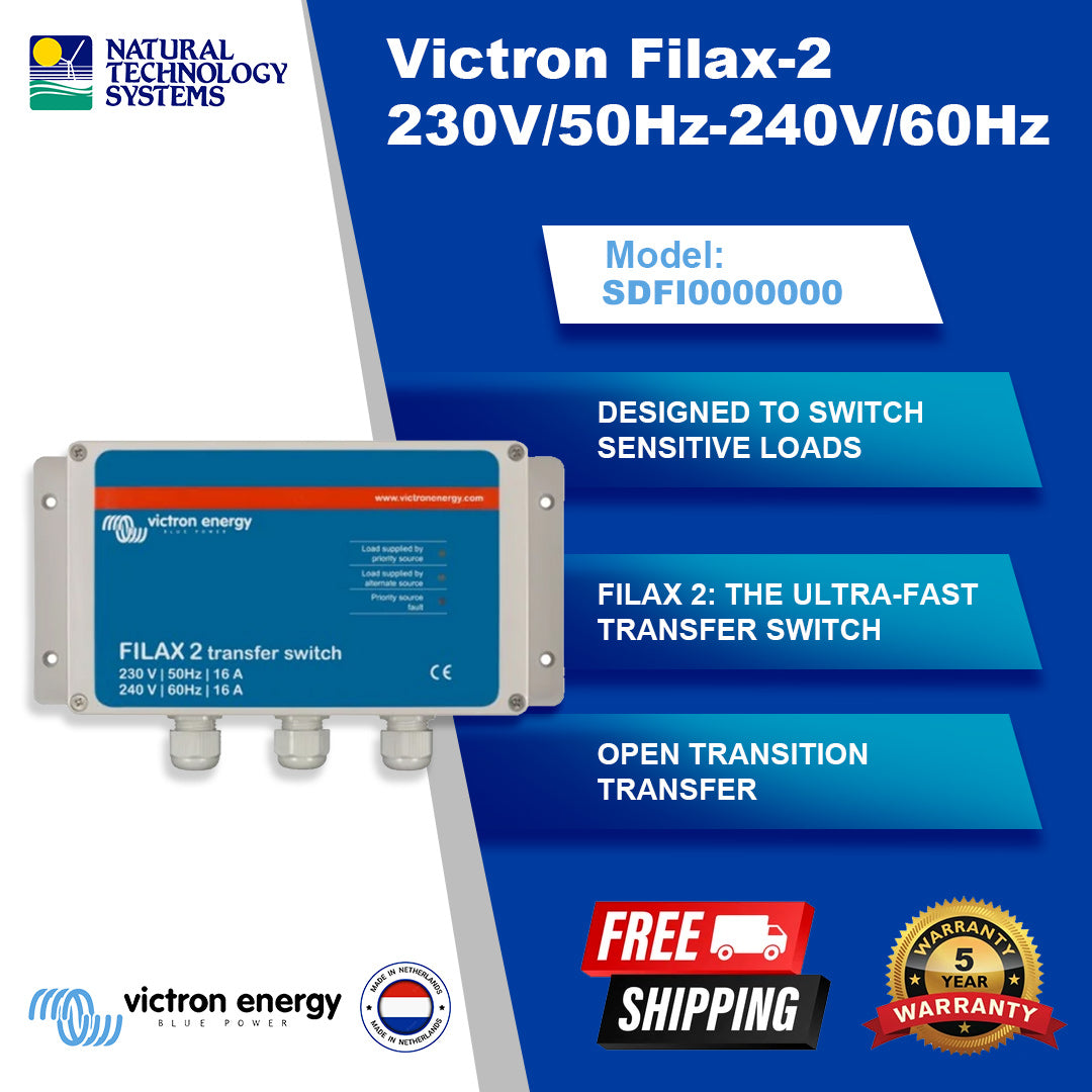 Victron Filax 2 Transfer Switch CE 230V/50Hz-240V/60Hz SDFI0000000