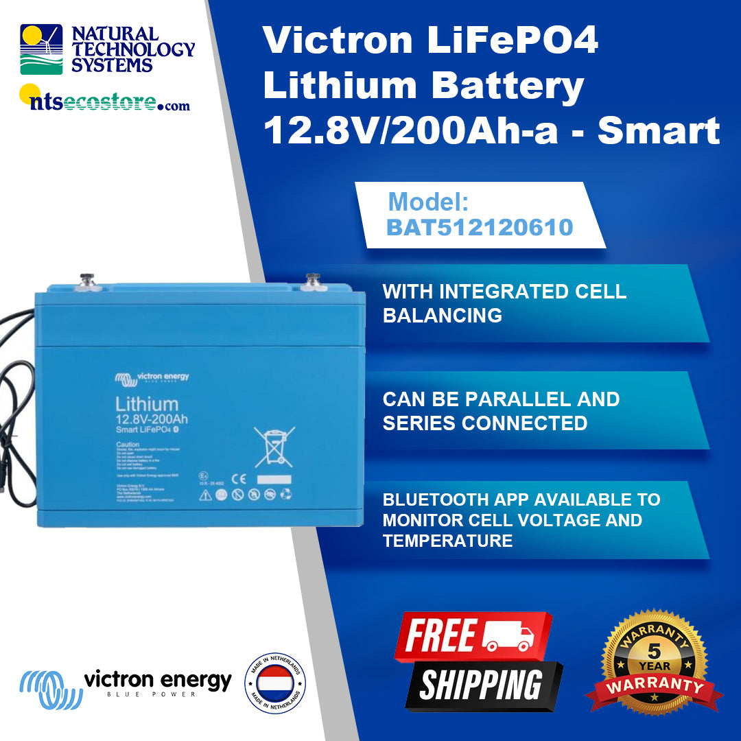 Victron LiFePO4 Lithium Battery 12.8V/200Ah Smart BAT512120610