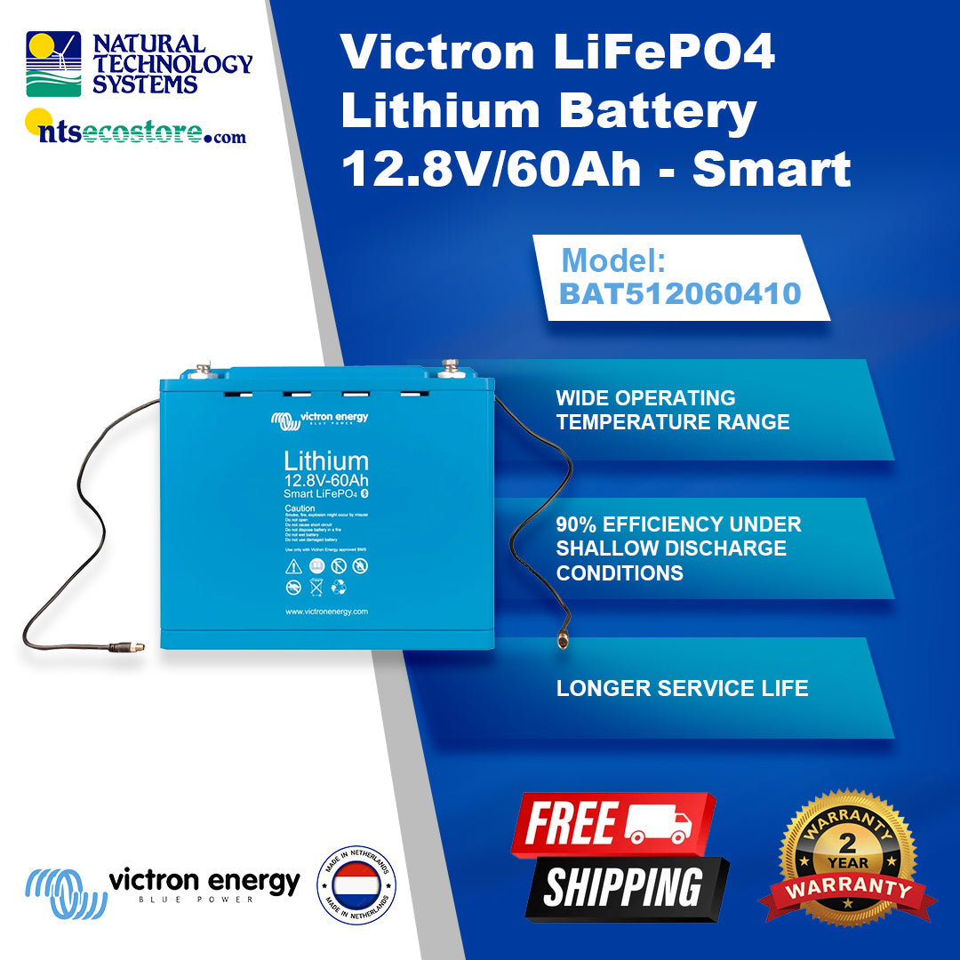 Victron LiFePO4 Lithium Battery 12.8V/60Ah - Smart (BAT512060410)