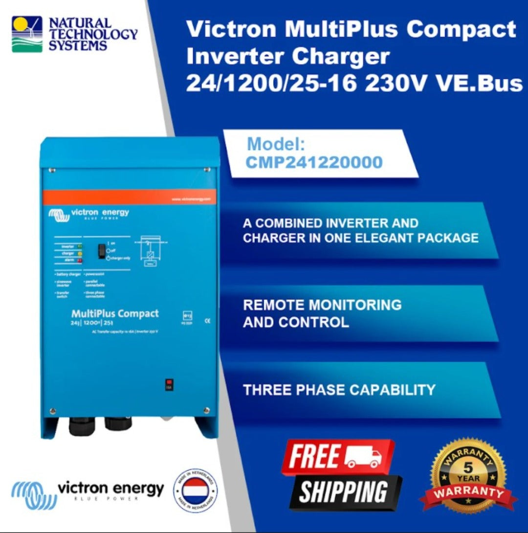 Victron MultiPlus Compact Inverter Charger 24/1200/25-16 230V VE.Bus (CMP241220000)