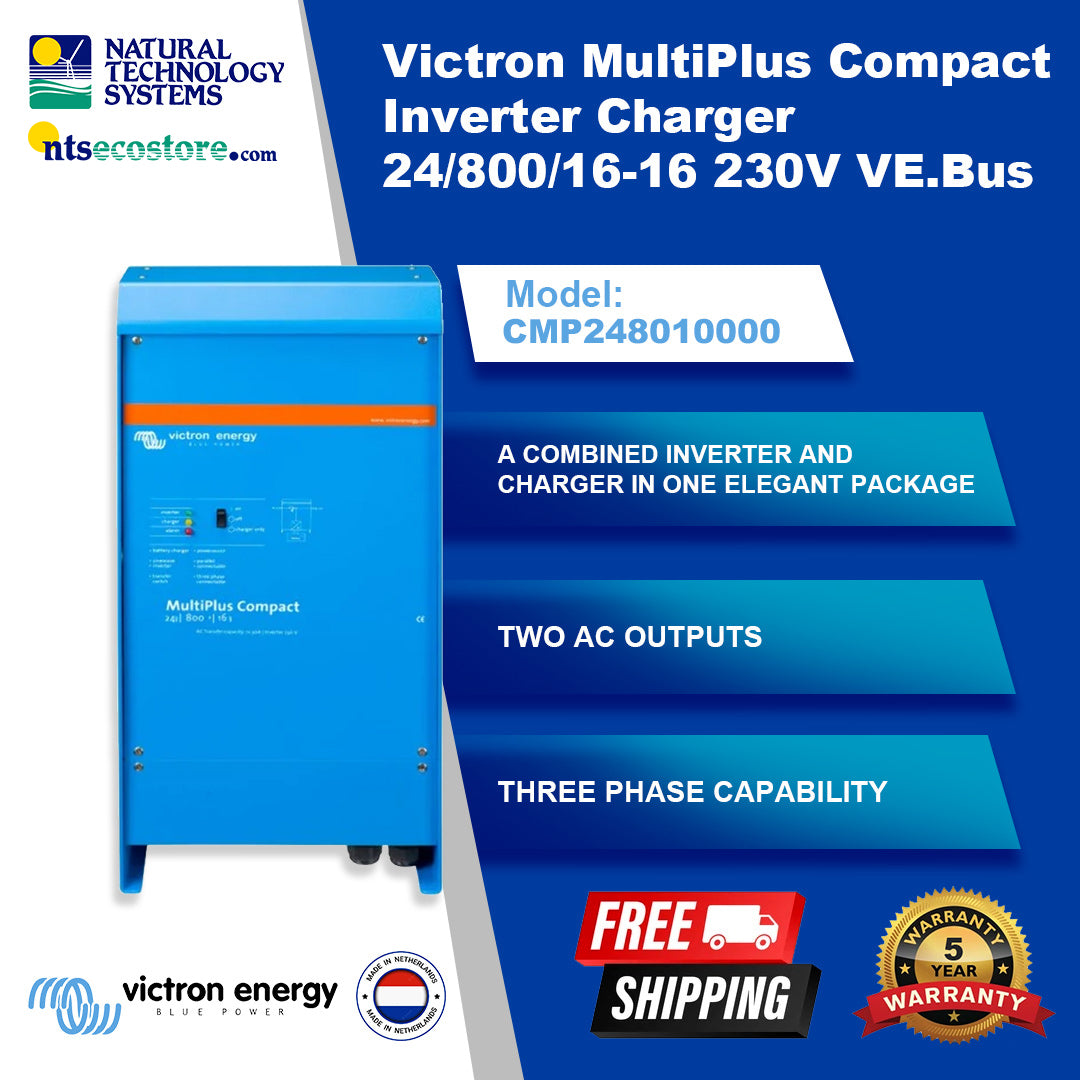 Victron Multiplus Compact Inverter Charger 24V 800VA 16A CMP248010000