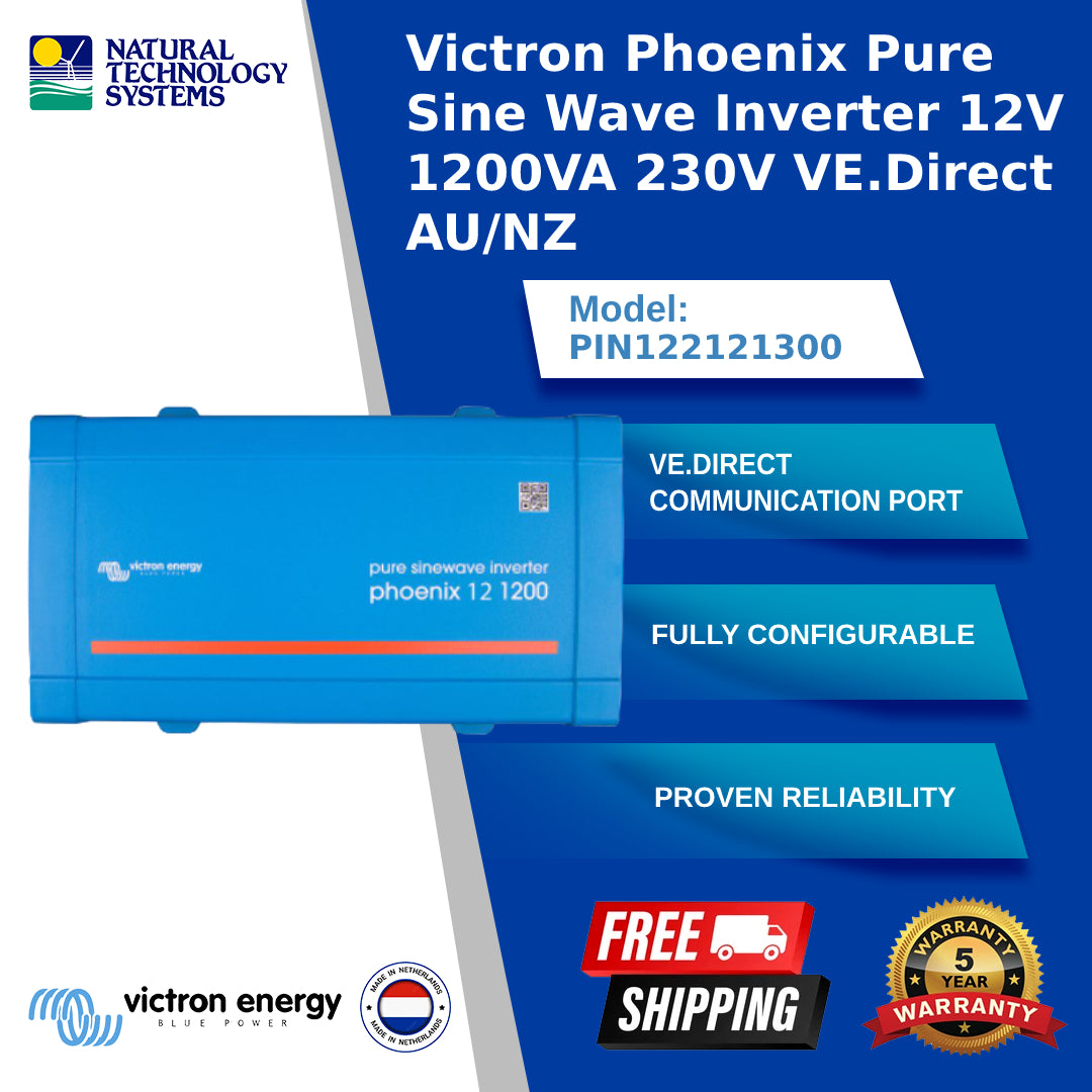 Victron Phoenix Pure Sine Wave Inverter 12V 1200VA 230V VE.Direct AU/NZ (PIN122121300)