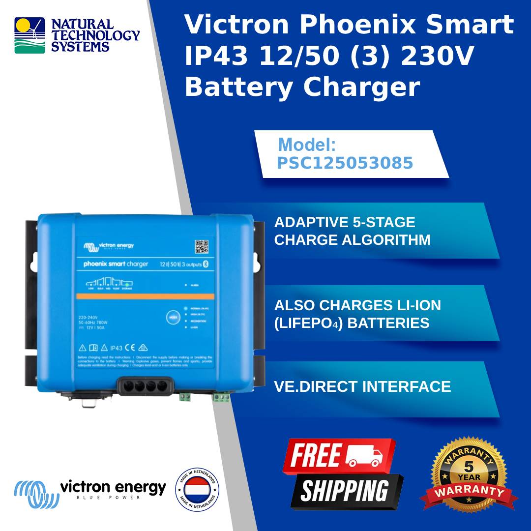 Victron Phoenix Smart IP43 12/50 Battery Charger (3) 230V PSC125053085