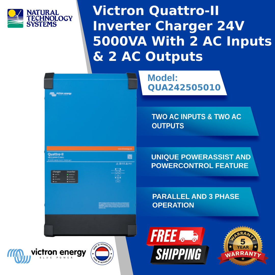 Victron Quattro-II Inverter Charger 24/5000 120-50/50 QUA242505010