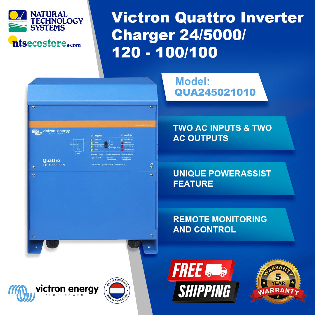 Victron Quattro Inverter Charger 24/5000/120 - 100/100 QUA245021010