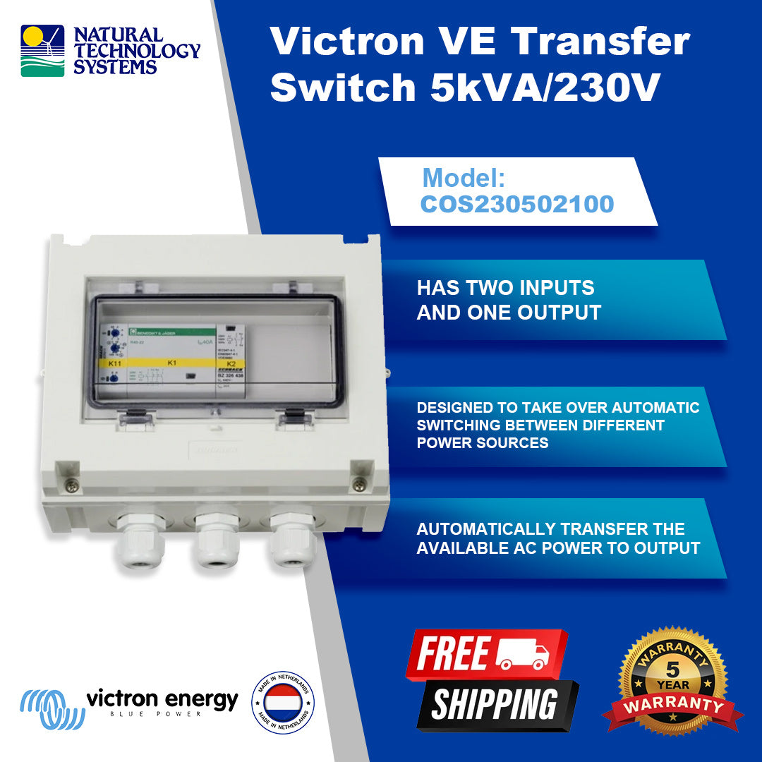 Victron VE Transfer Switch 1ph 200-250VAC 5kVA COS230502100