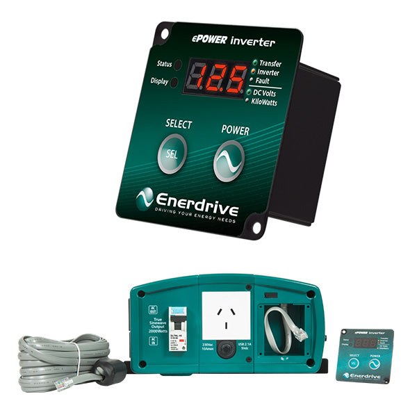 Enerdrive ePOWER PSW Inverter 2000W 24V w/RCD & AC Transfer EN1120S-X-24V