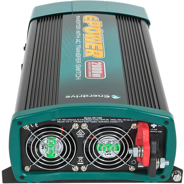 Enerdrive ePOWER PSW Inverter 2000W 24V w/RCD & AC Transfer EN1120S-X-24V