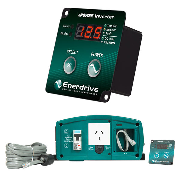 Enerdrive ePOWER TSW Inverters 2600W 12V w/RCD & AC Transfer EN1226S-X