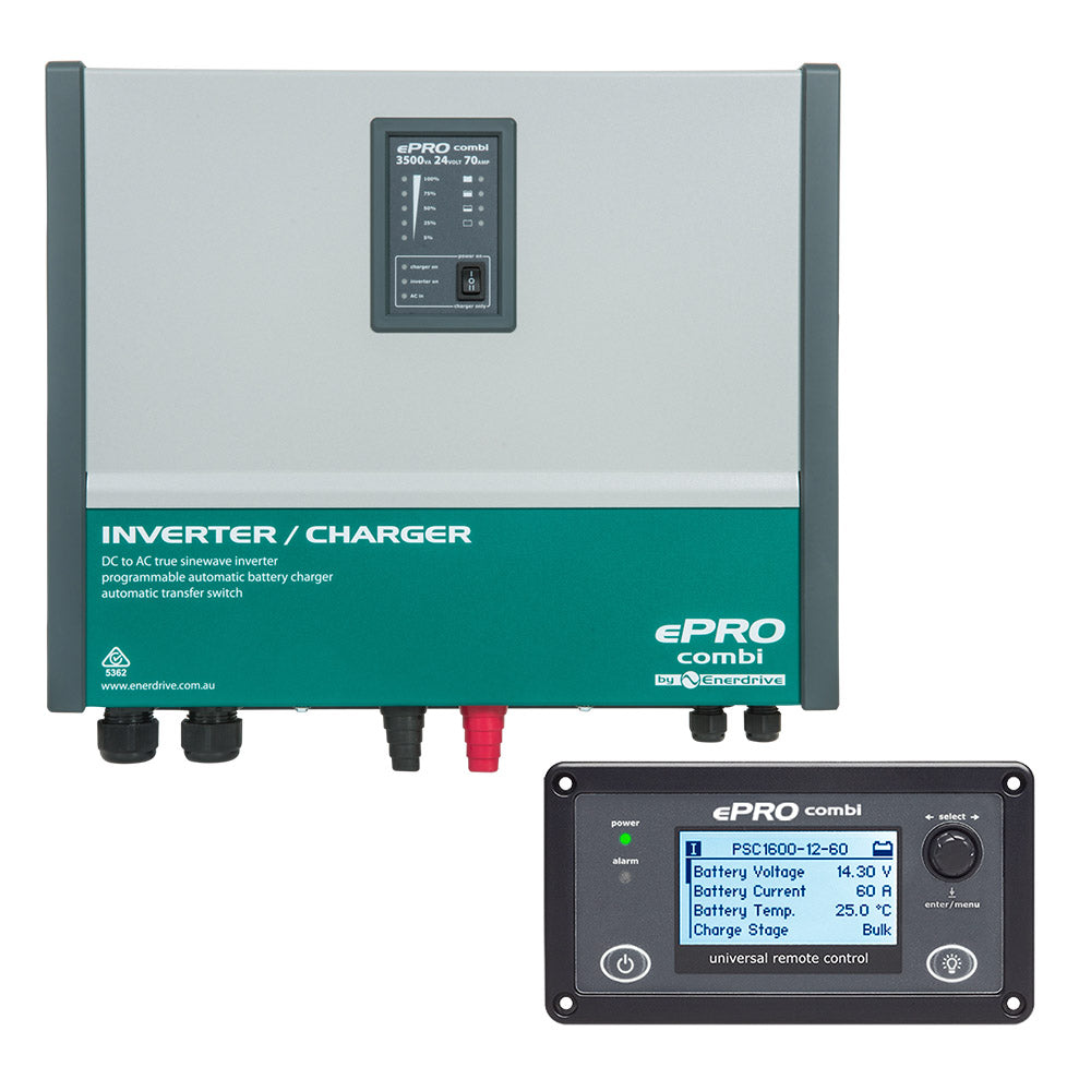 Enerdrive EPro Combi Inverter Charger 24V 3500W 70A W/Remote EPC-3500-24-KIT