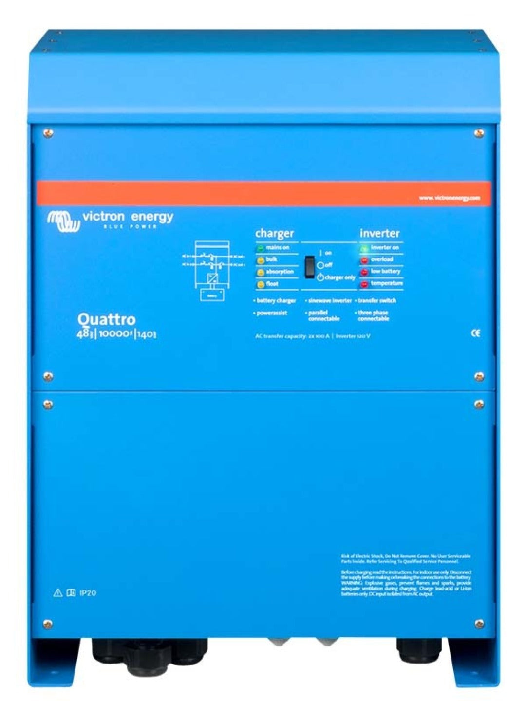 Victron Quattro Inverter Charger 48/10000/140-100/100 230V VE.Bus QUA481030010