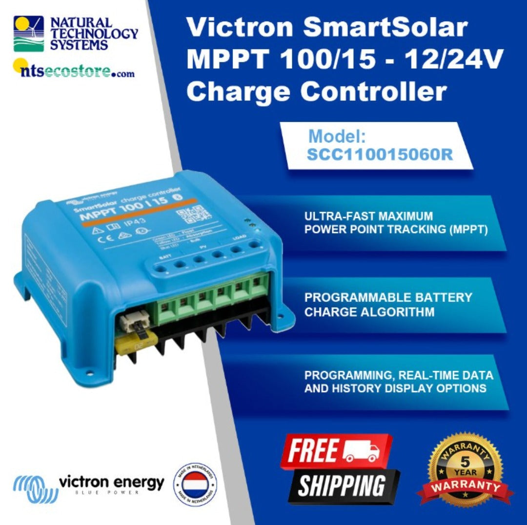 Victron SmartSolar MPPT 12/24V Charge Controller 100/15 SCC110015060R