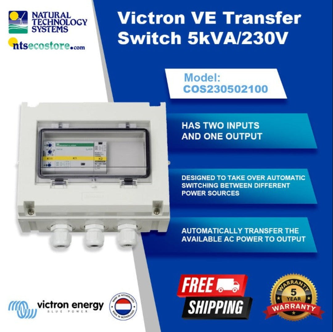 Victron VE Transfer Switch 1ph 200-250VAC 5kVA COS230502100