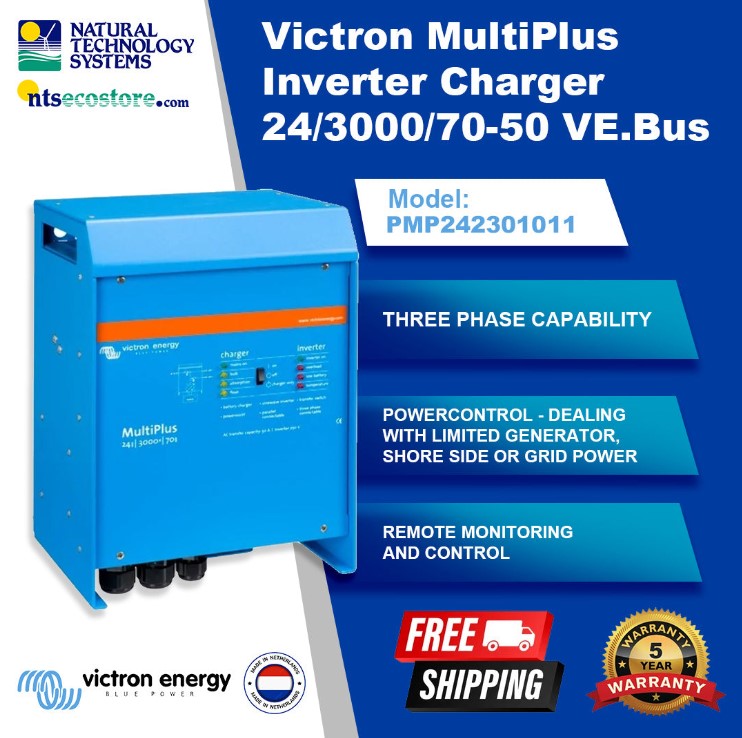 Victron MultiPlus Inverter Charger 24/3000/70-50 VE.Bus PMP242301011