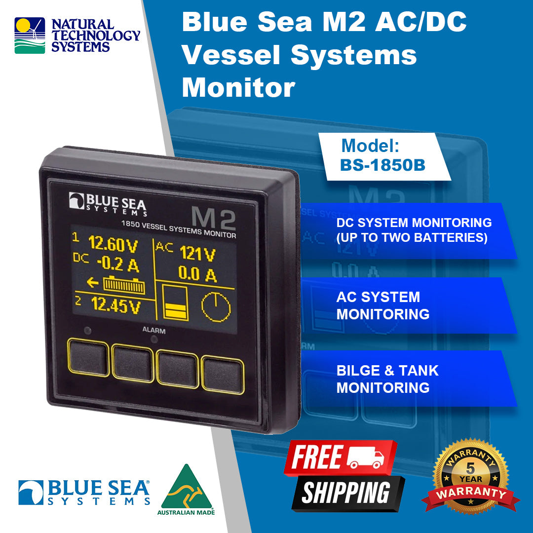 Blue Sea M2 OLED Meter AC/DC Vessel Systems Monitor VSM BS-1850B