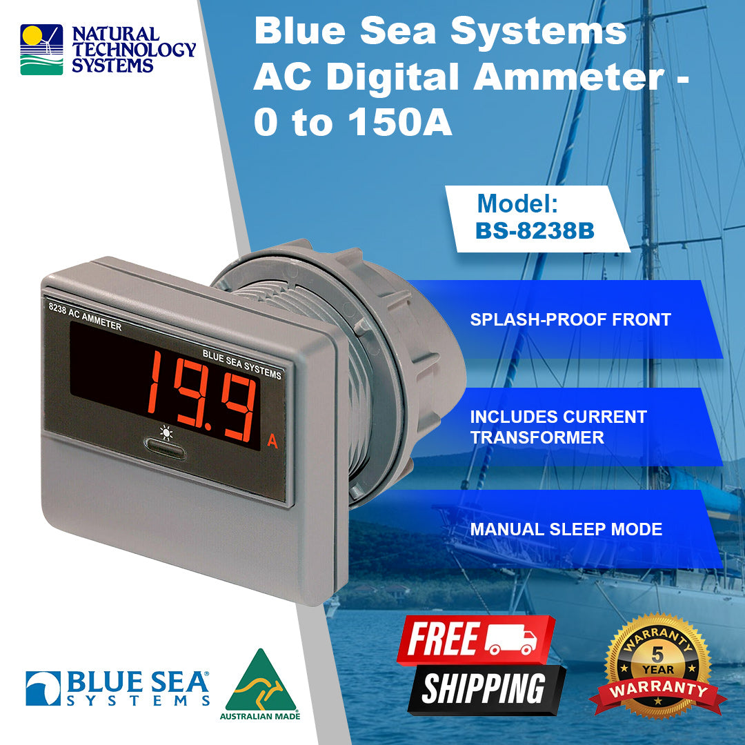 Blue Sea Systems - Ampèremètre dc 0–25 Ampères avec shunt interne - 8005  BLUE SEA SYSTEMS BS-8005 