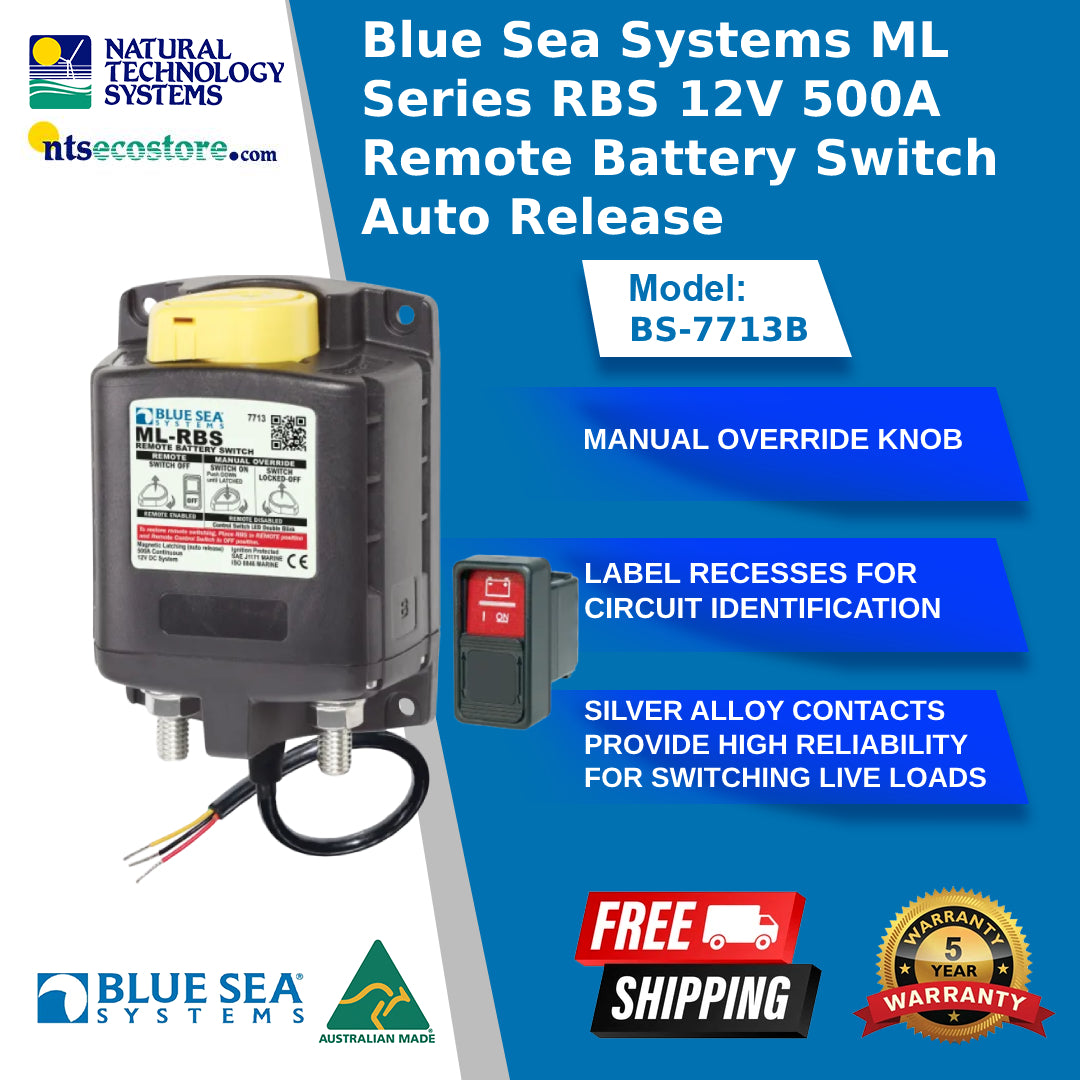 Blue Sea Systems ML Series RBS 12V 500A Auto Release BS-7713B