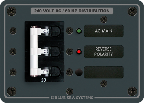 Blue Sea Systems Panel 120/240VAC Main 50A Triple Pole (BS-7372B)
