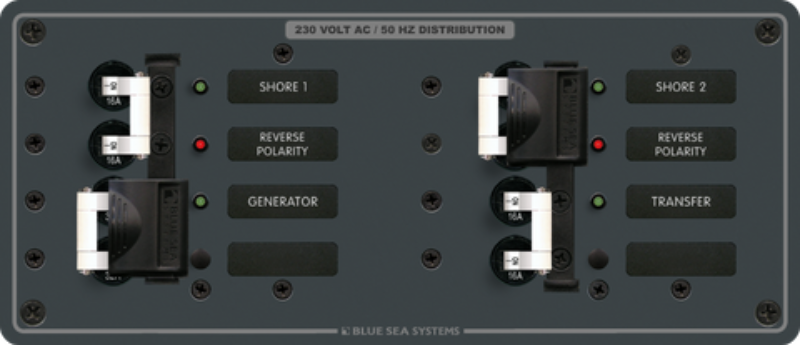 Blue Sea Systems Panel 230VAC 3 Source 3x16A & 1x32A BS-8598B