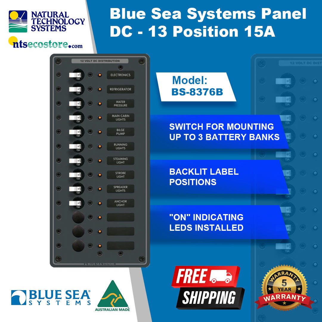 Blue Sea Systems Panel DC 13 Position 15A BS-8376B