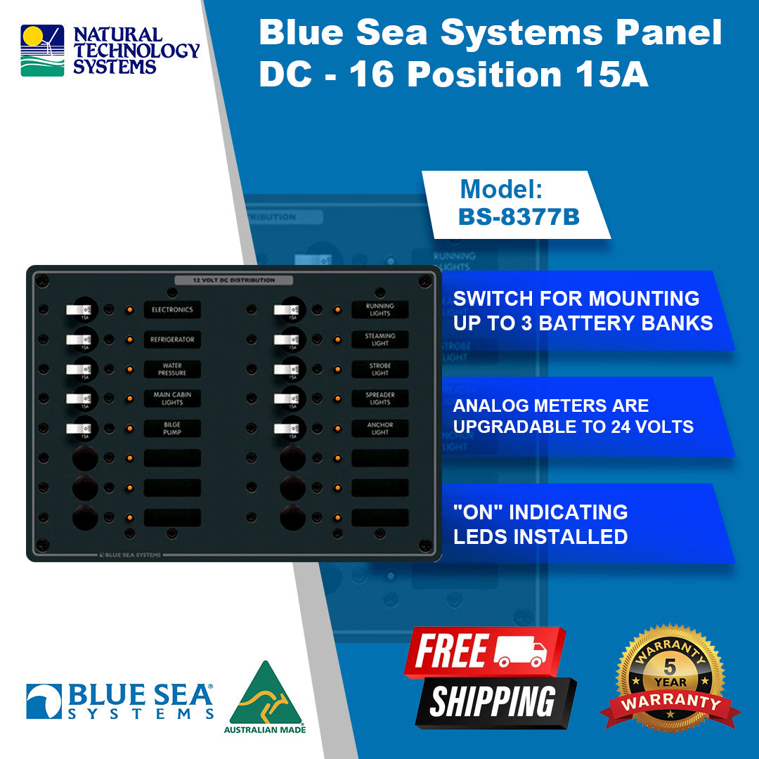 Blue Sea Systems Panel DC - 16 Position 15A (BS-8377B)
