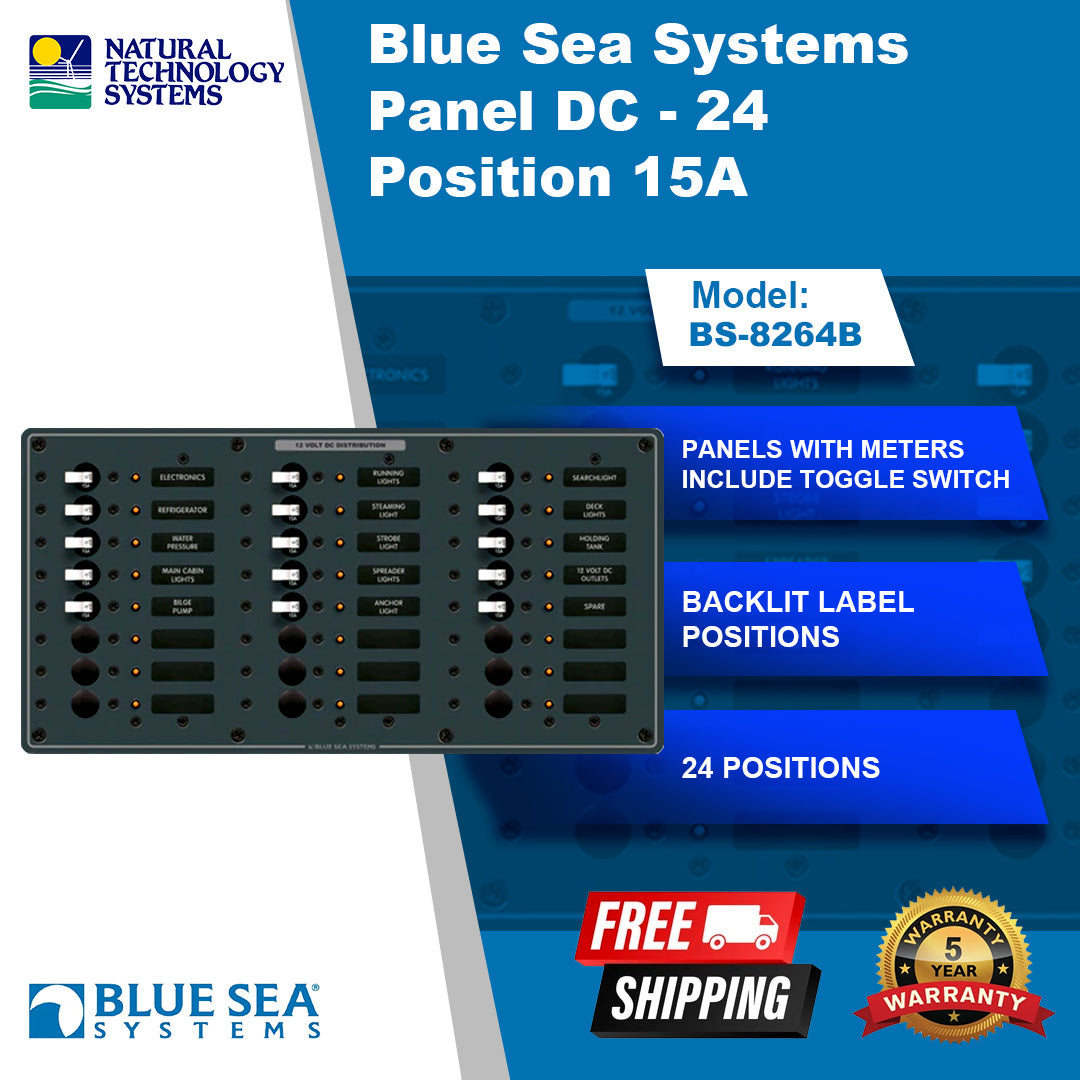 Blue Sea Systems Panel DC - 24 Position 15A BS-8264B
