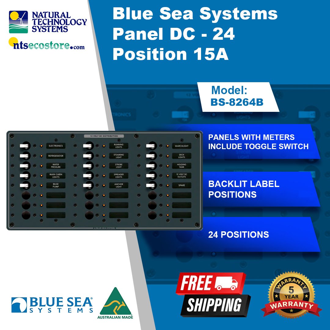 Blue Sea Systems Panel DC - 24 Position 15A BS-8264B