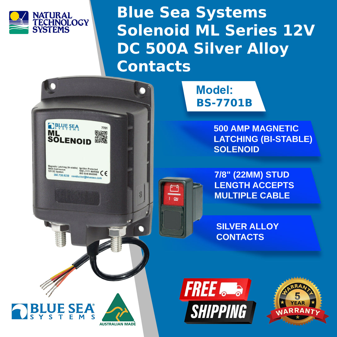 Blue Sea Systems Remote Solenoids ML Series 500A 12V BS-7701B