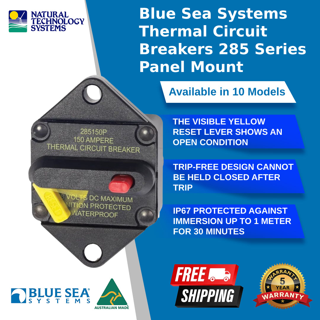 Blue Sea Systems Thermal Circuit Breakers 285 Series Panel Mount