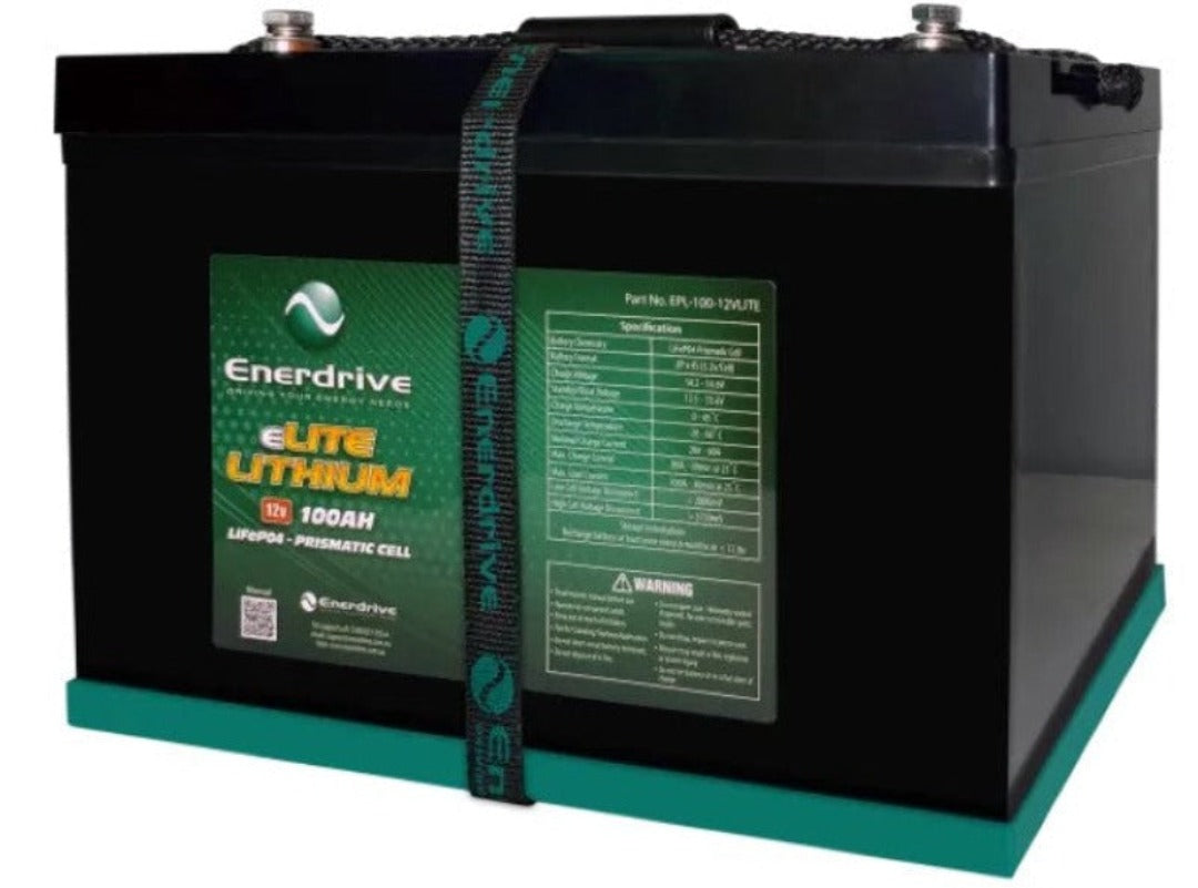 Enerdrive eLITE 2x100Ah 12V Lithium Battery + ePRO+ Battery Monitor K-200-16