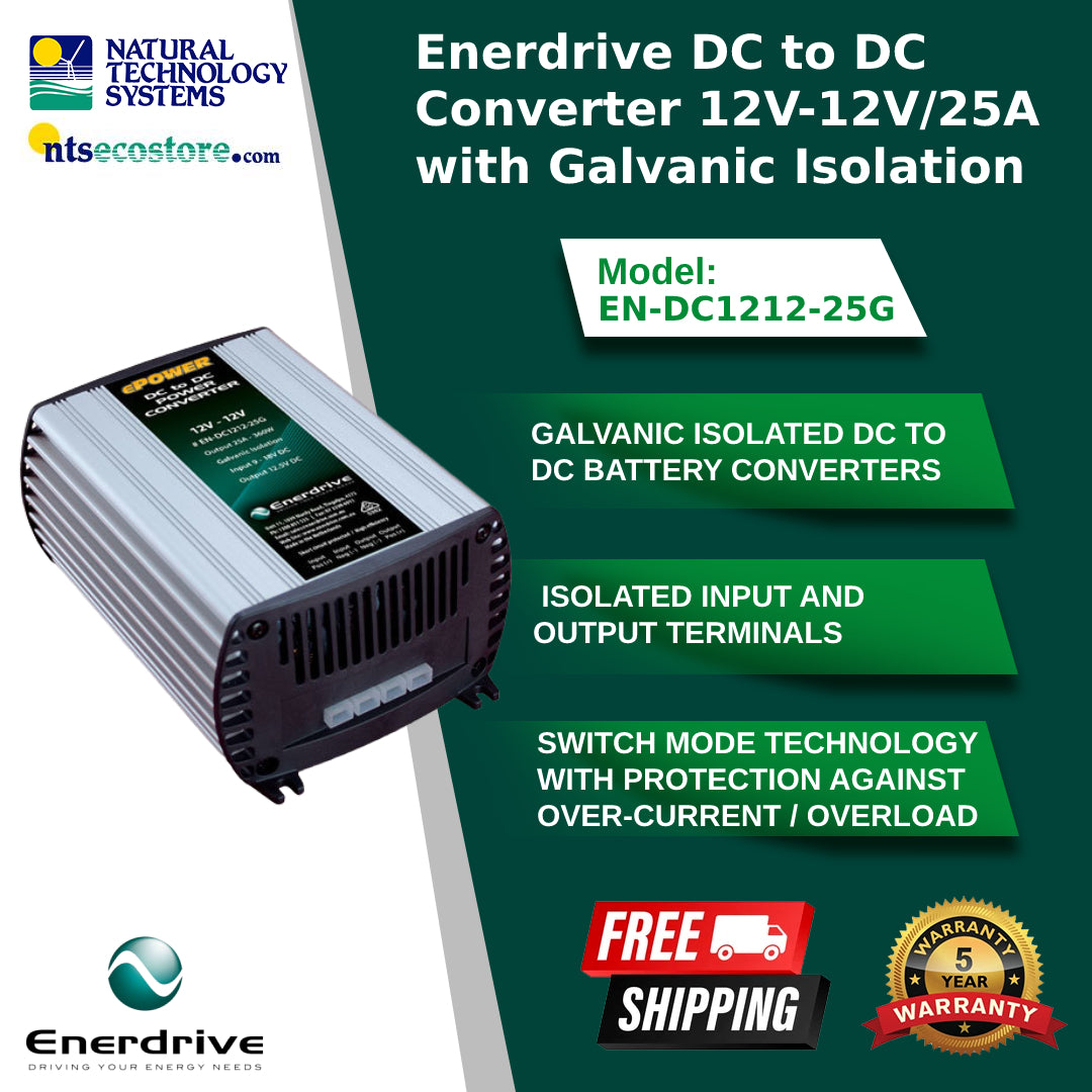 Enerdrive DC to DC Converter 12V-12V/25A with Galvanic Isolation (EN-DC1212-25G)