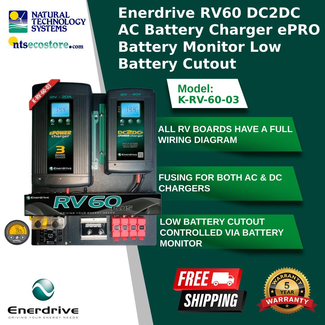 Enerdrive RV60 DC2DC AC Battery Charger + BOARD and LBC40 K-RV3-60-03