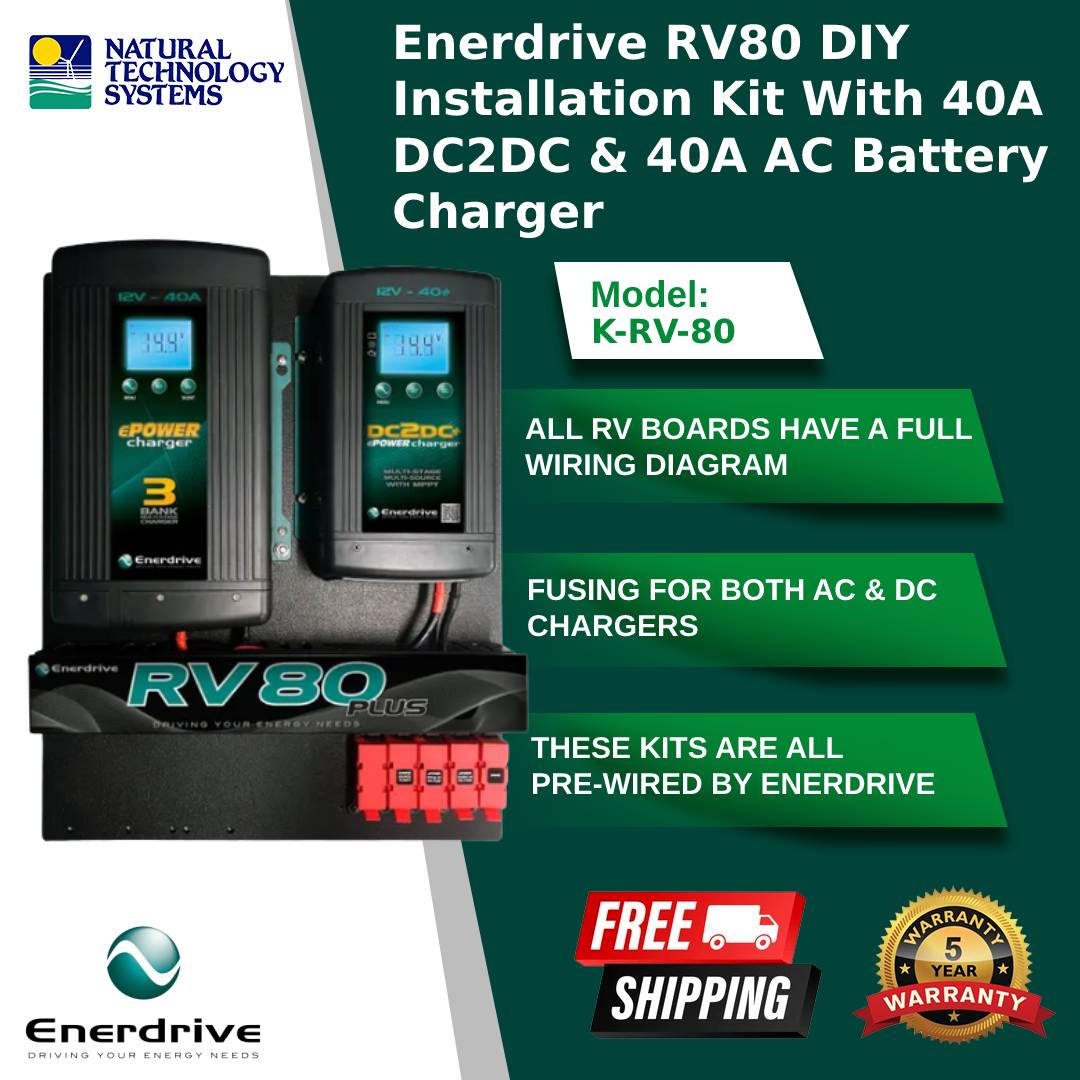 Enerdrive RV80 DIY Kit 40A DC2DC & 40A AC Battery Charger (K-RV-80)