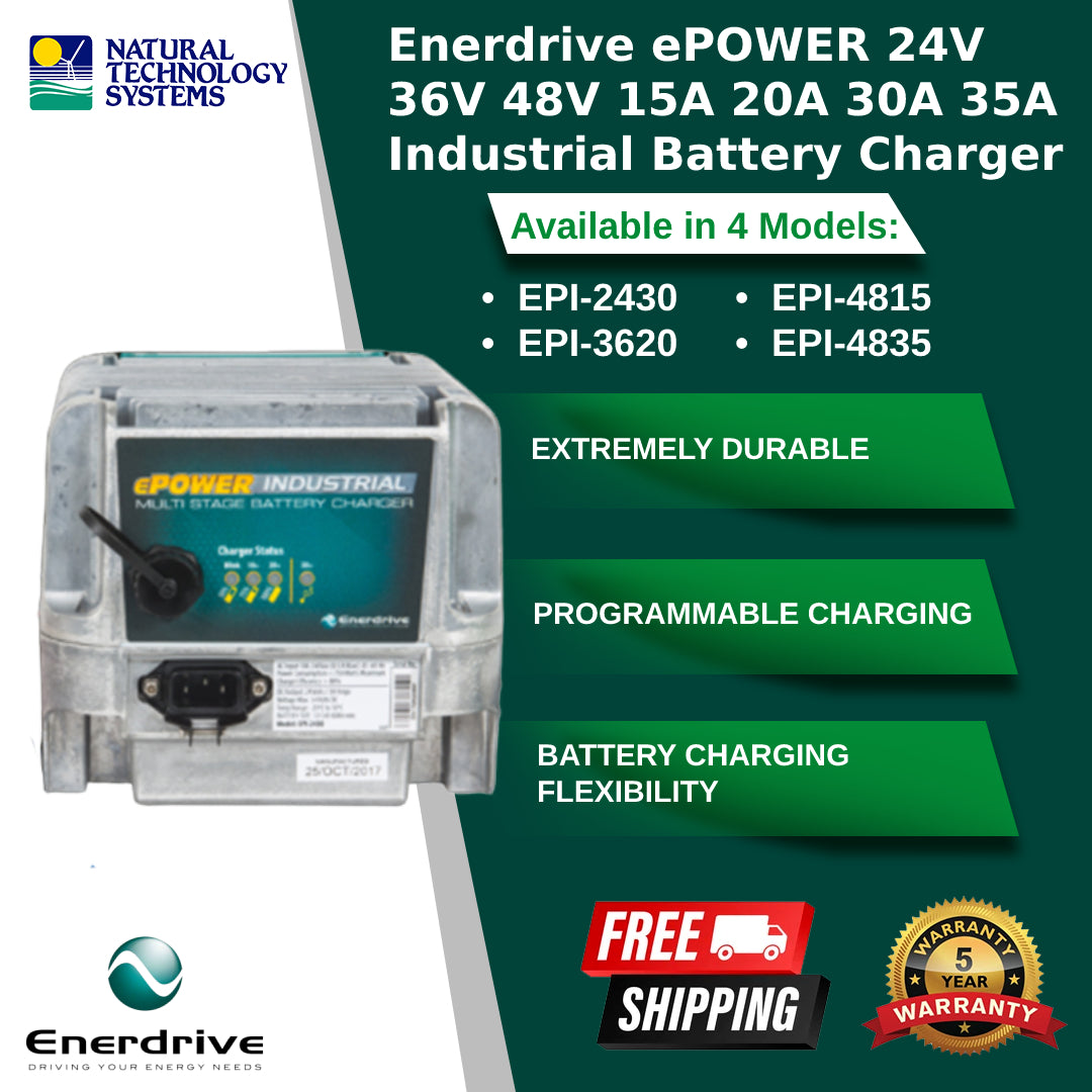 Enerdrive ePOWER 24V 36V 48V 15A 20A 30A 35A Industrial Battery Charger