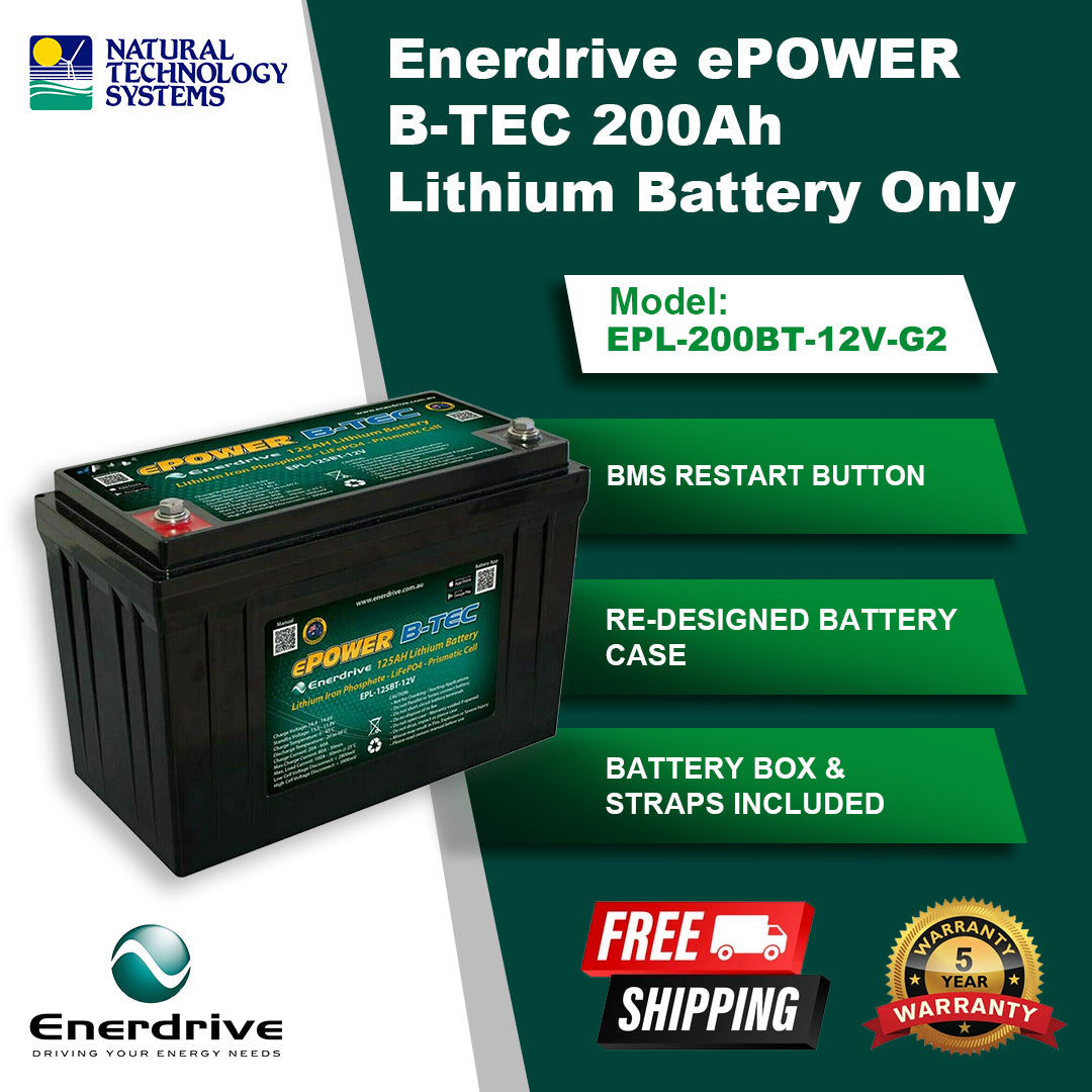 Enerdrive ePOWER B-TEC 200Ah Lithium Battery Only EPL-200BT-12V-G2