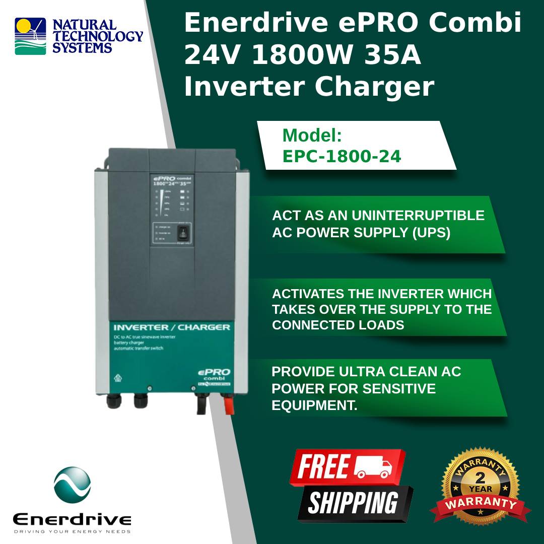 Enerdrive ePRO Combi Inverter Charger 24V 1800W 35A EPC-1800-24