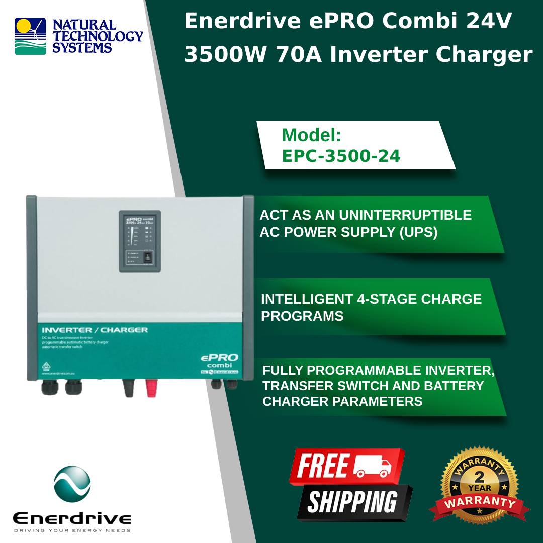 Enerdrive ePRO Combi Inverter Charger 24V 3500W 70A EPC-3500-24