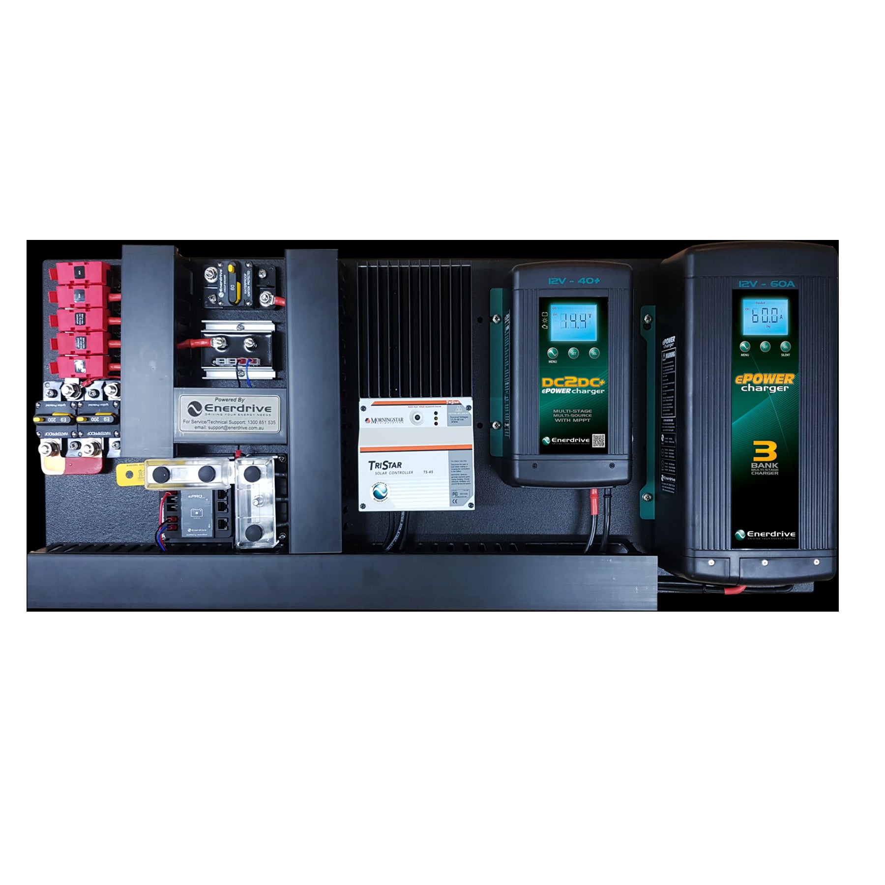 Enerdrive 60A AC & DC DIY Kit w/ 45A Solar Controller & ePRO Plus Monitor (ESYS-J)