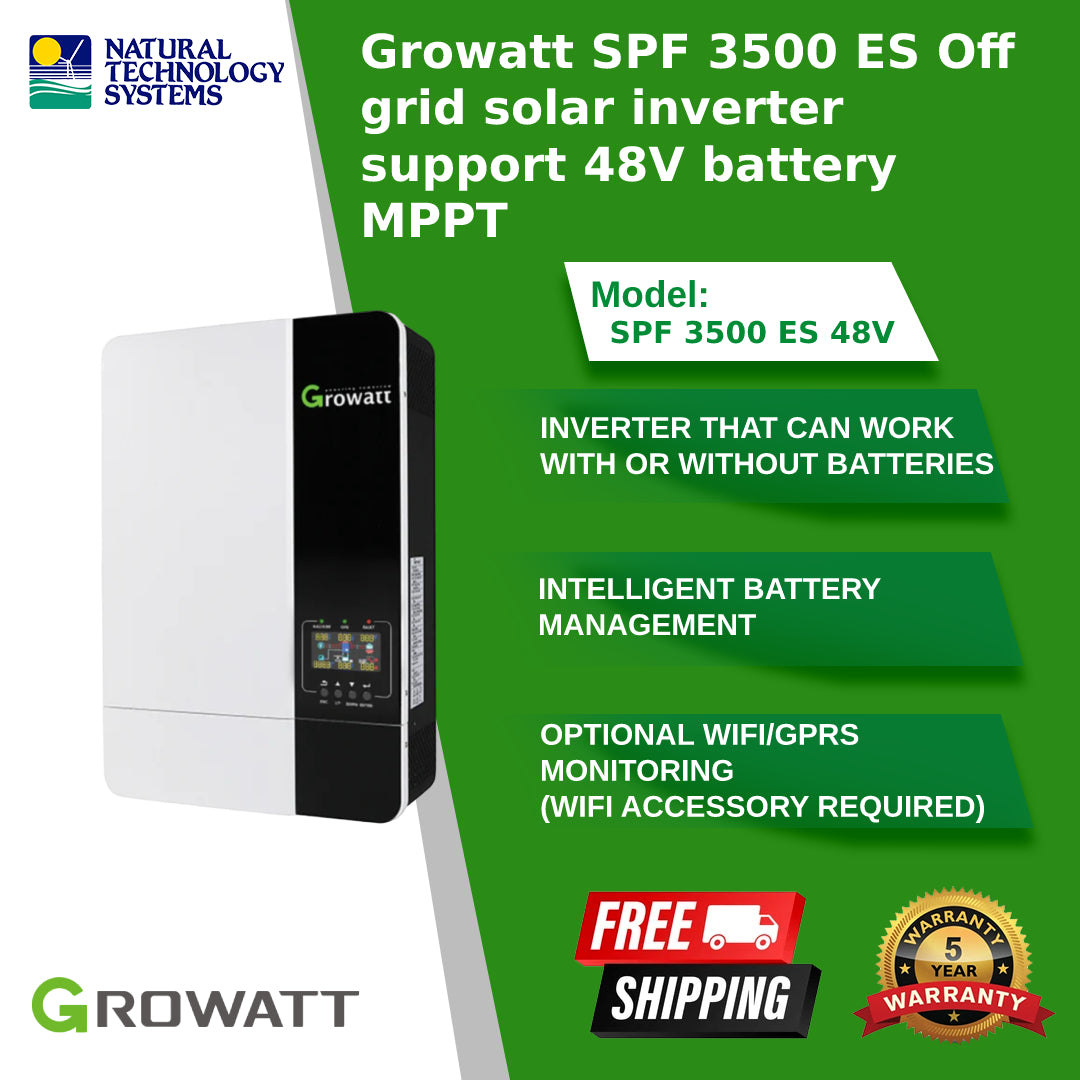Growatt SPF 3500 ES Off grid solar inverter support 48V battery MPPT