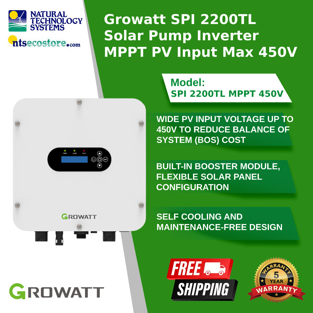 Growatt SPI 2200TL Solar pump inverter MPPT PV input max 450V