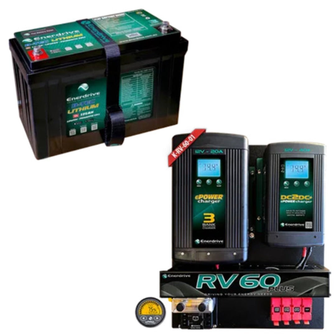 Enerdrive ePOWER B-TEC LiFePO4 Lithium Battery + RV60 DIY Installation Kit