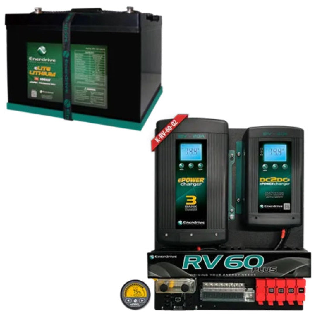 Enerdrive ePOWER B-TEC LiFePO4 Lithium Battery With RV60 DIY Installation Kit