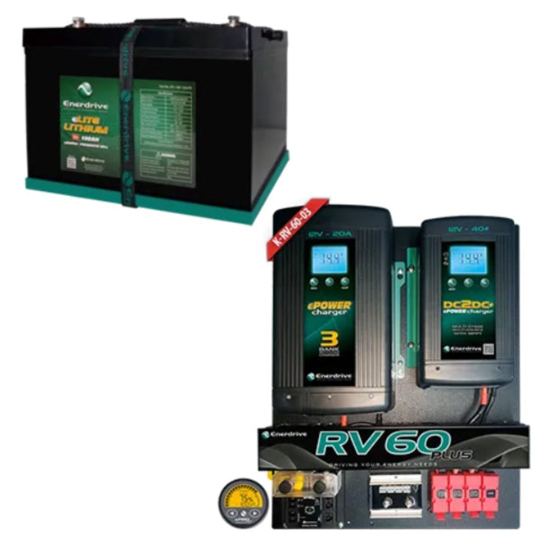 Enerdrive ePOWER B-TEC LiFePO4 Lithium Battery + RV60 DIY Installation Kit