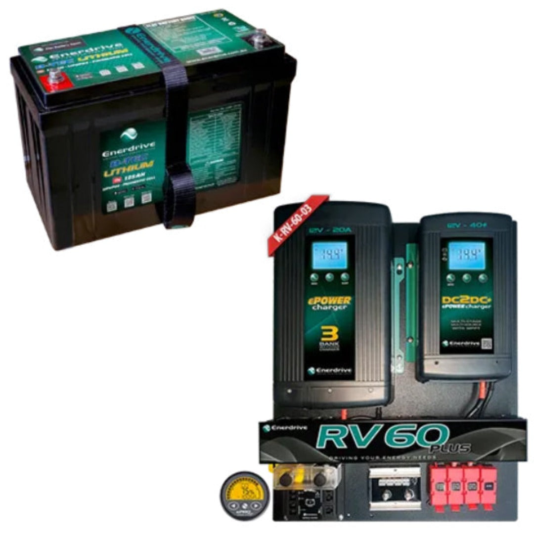 Enerdrive ePOWER B-TEC LiFePO4 Lithium Battery With RV60 DIY Installation Kit