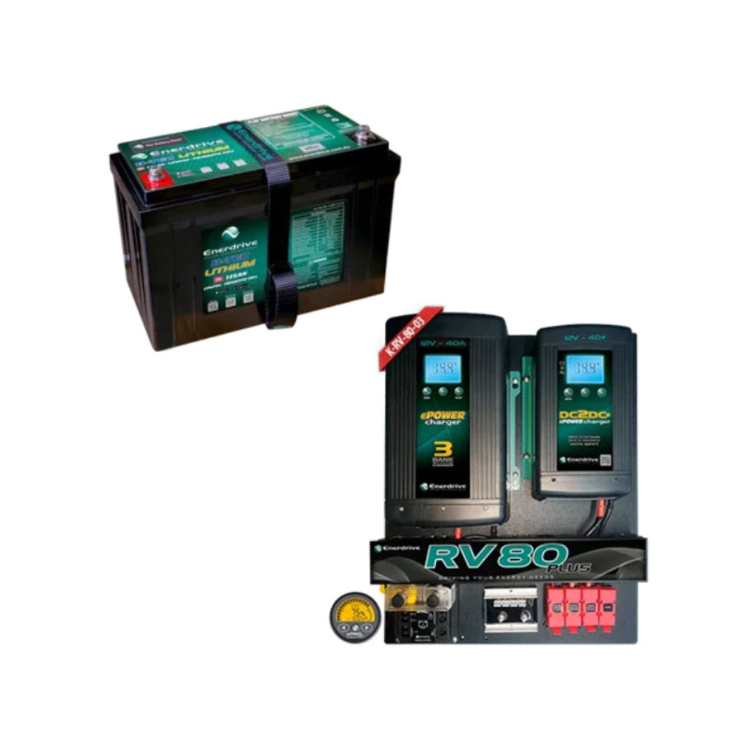 Enerdrive ePOWER B-TEC LiFEPO4 Lithium Battery + RV80 DIY Installation Kit