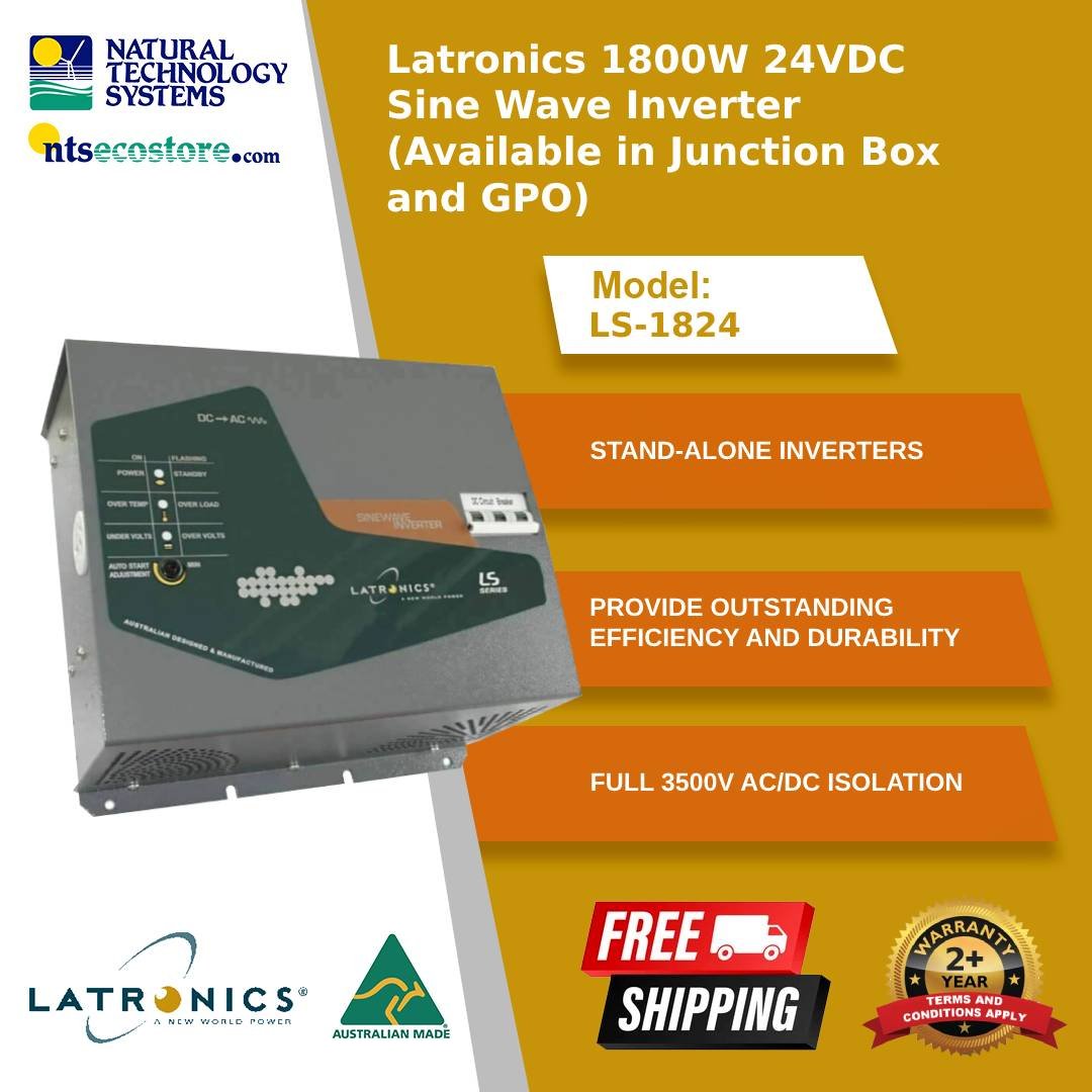 Latronics 1800W 24VDC Sine Wave Inverter LS1824