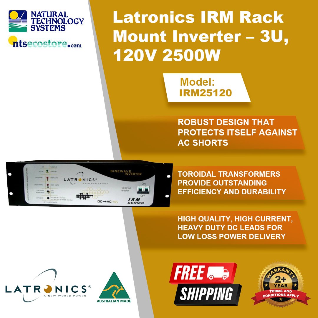 Latronics IRM Rack Mount Inverter – 3U, 120V 2500W (IRM25120)