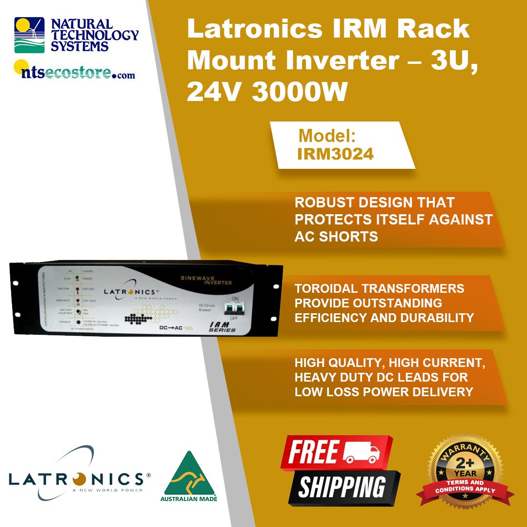 Latronics IRM Rack Mount Inverter 3U 24V 3000W IRM3024