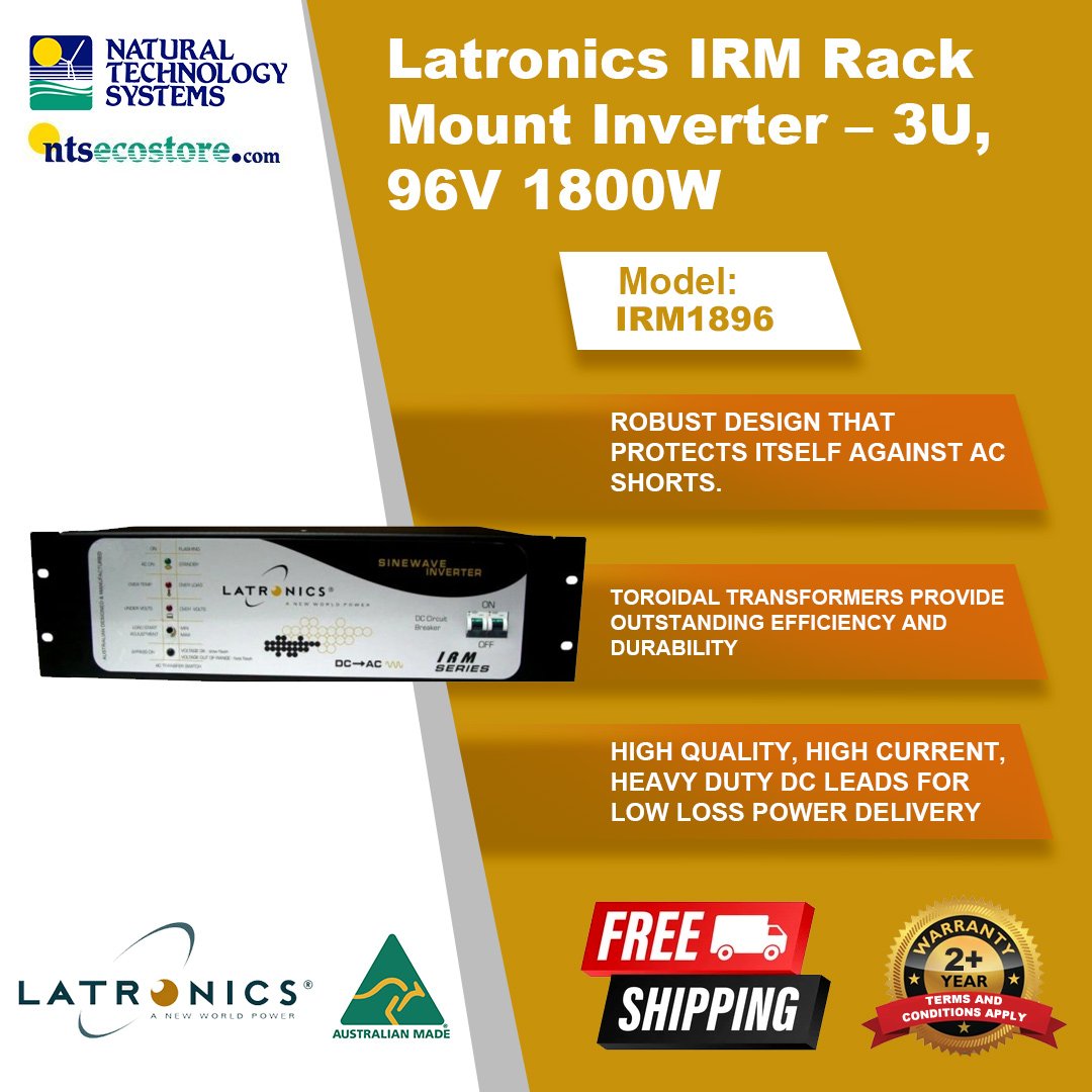 Latronics IRM Rack Mount Inverter 3U 96V 1800W IRM1896