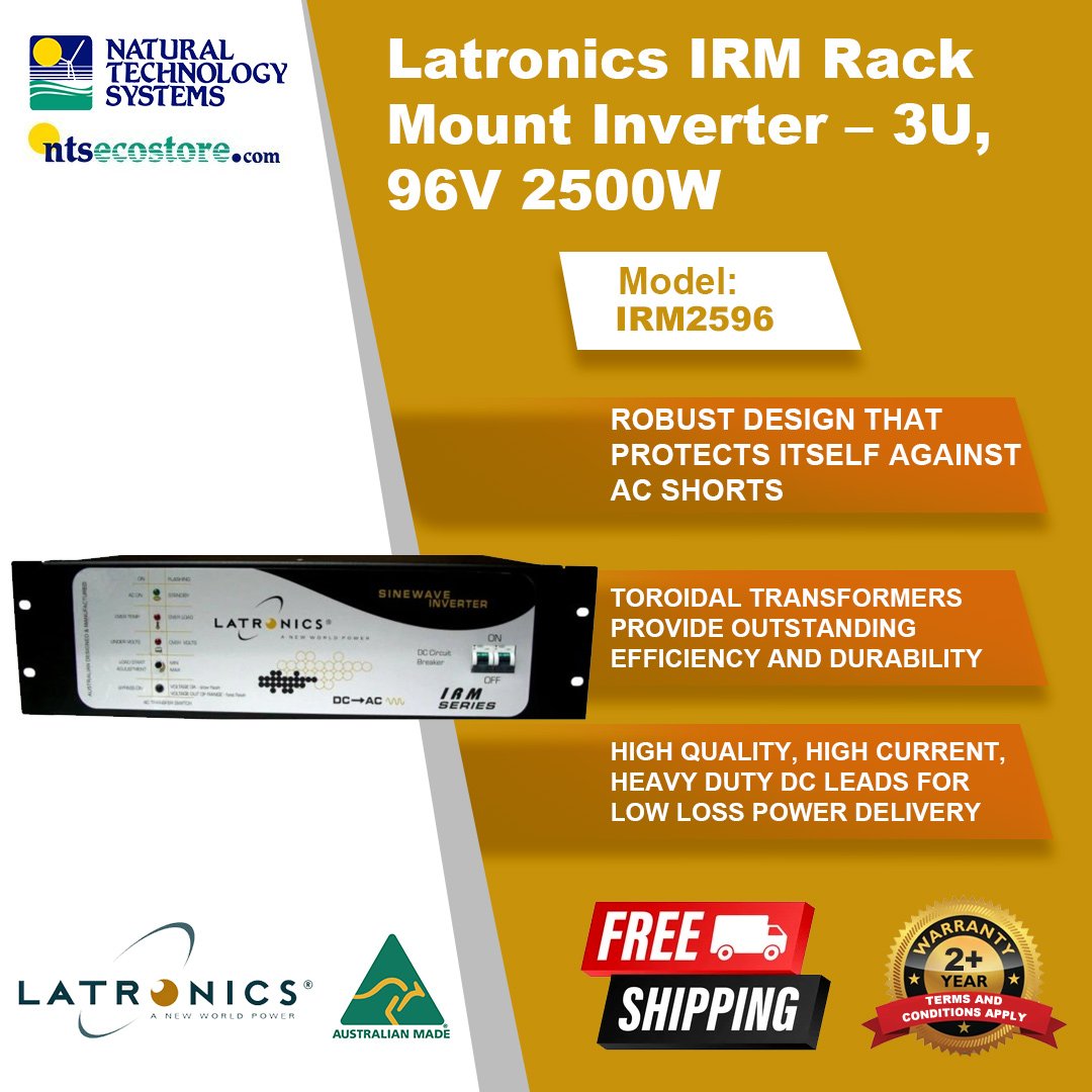 Latronics IRM Rack Mount Inverter – 3U, 96V 2500W (IRM2596)